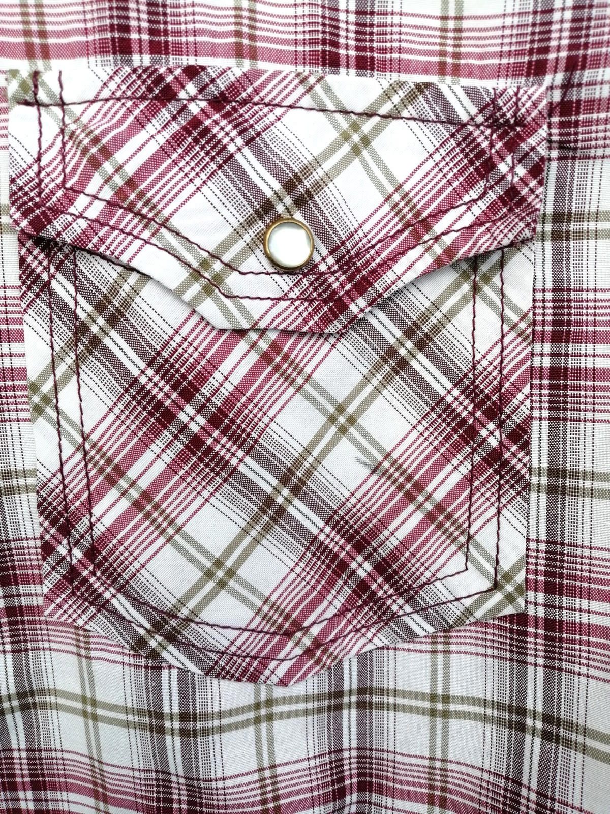 Jacamo Men's Shirt UK Size XL Red White Check Graphic Print Snap Buttons Pockets