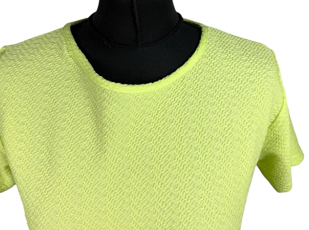 Peacocks Yellow Peacocks T-Shirt Top Women's UK Size 8 Neon Yellow Textured Lightweight