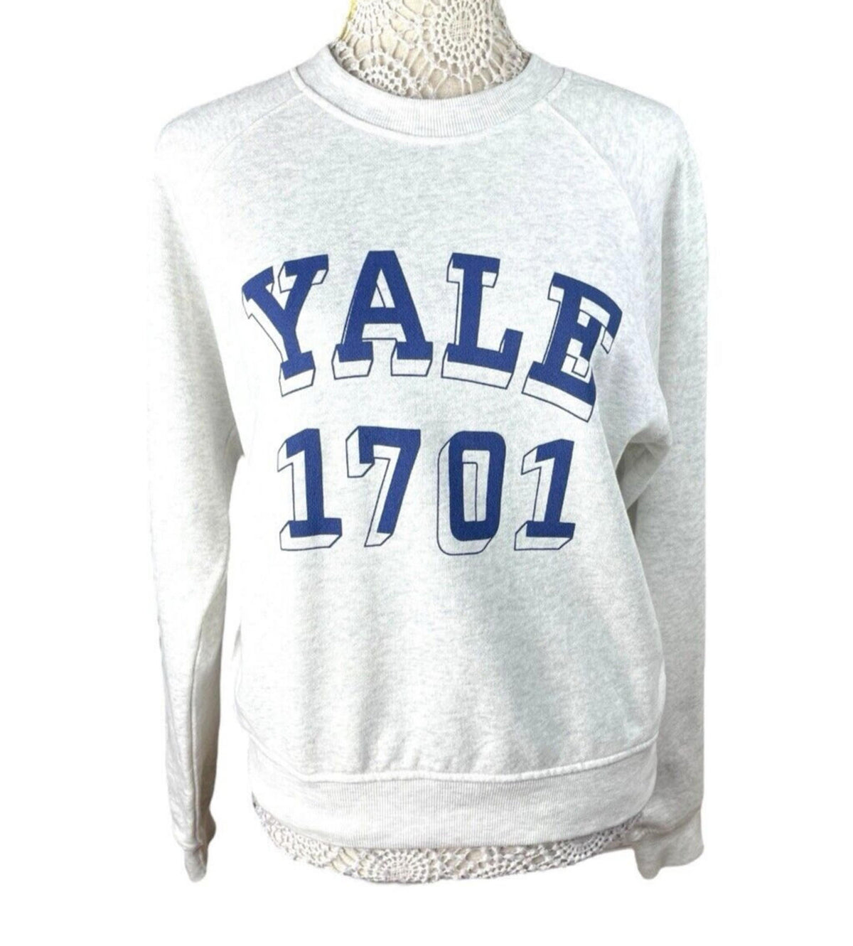 Divided Grey Varsity Cotton Jersey Sweater Yale 1701 Women's UK Size XS