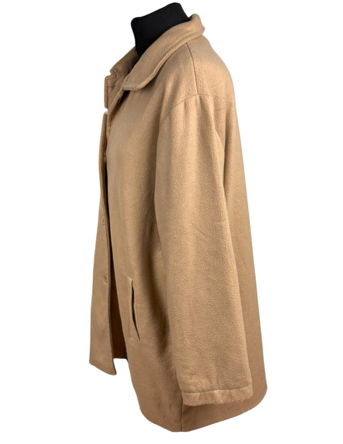 Neuville Wool Effect Jacket Women’s UK Size 22 Mid Length Collared Tan