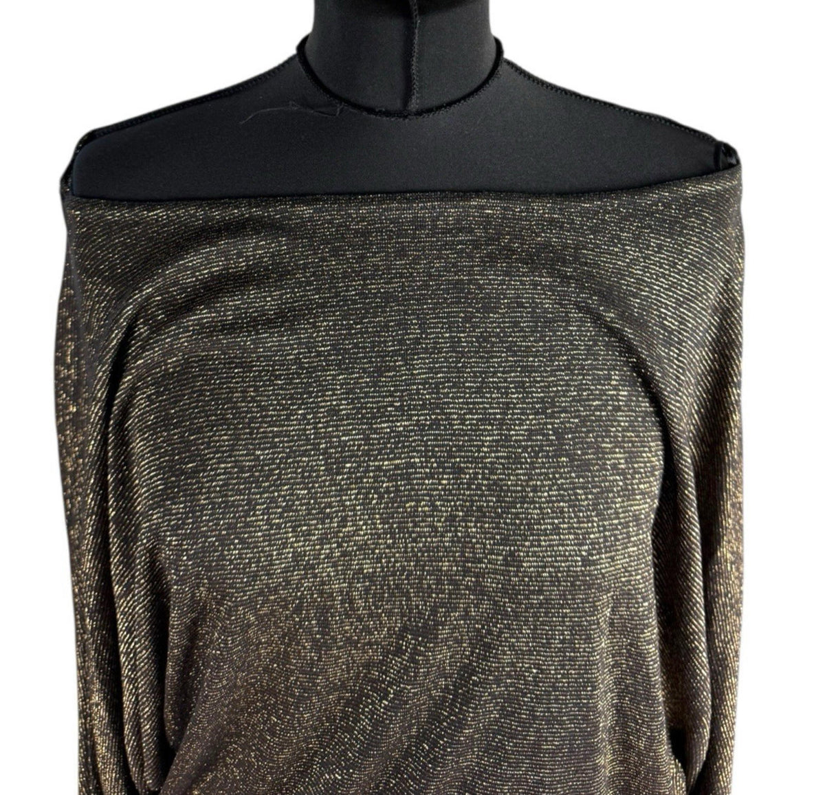 Nouvelle Black Nouvelle Collection Gold Sparkle Top Long Sleeve Relaxed Fit Women's UK Size M