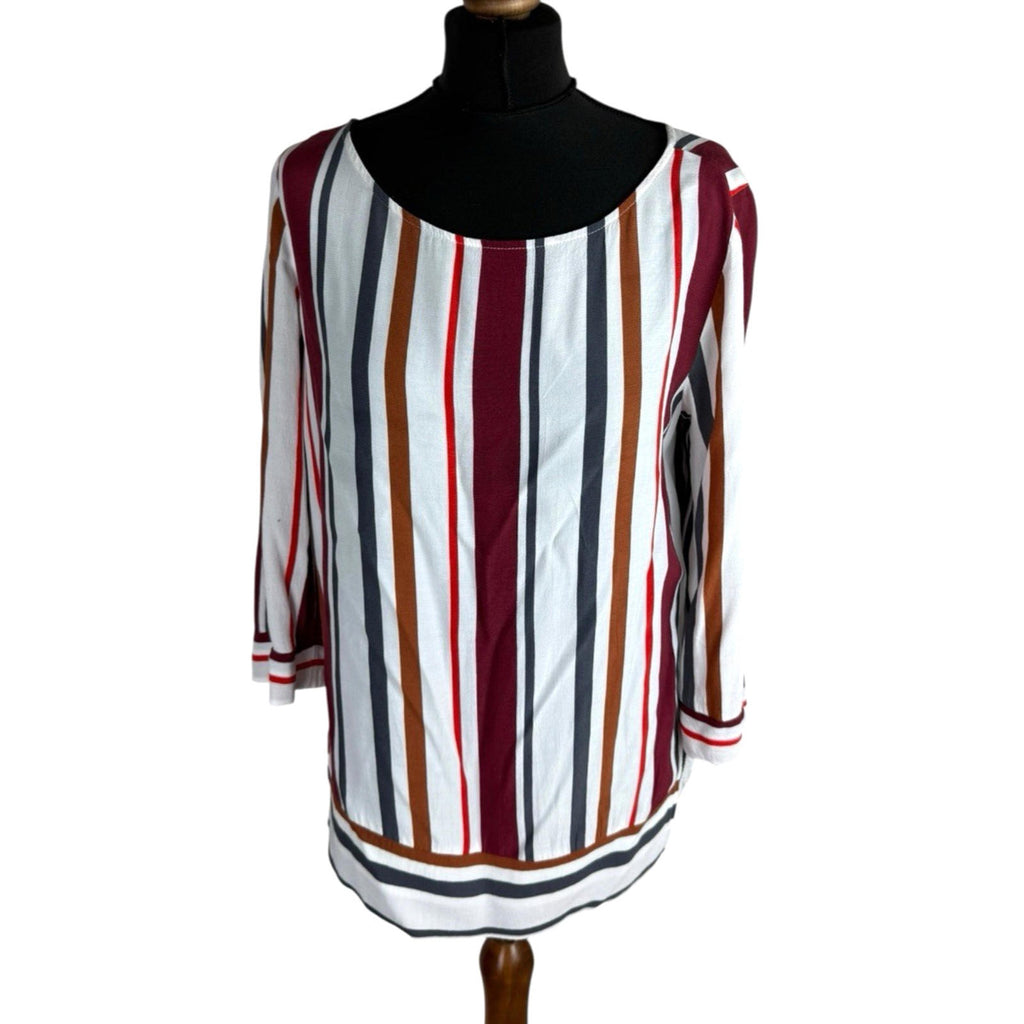 Next Stripe Blouse 3/4 Sleeve Round Neck Women's UK Size 12