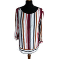 Next Stripe Blouse 3/4 Sleeve Round Neck Women's UK Size 12