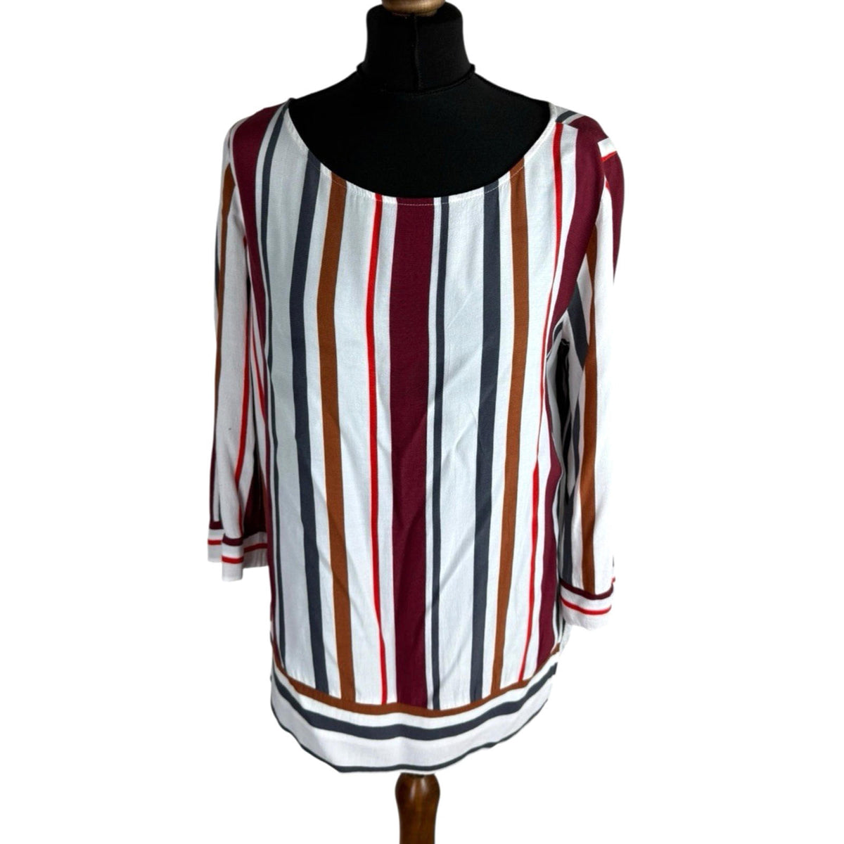 Next Stripe Blouse 3/4 Sleeve Round Neck Women's UK Size 12