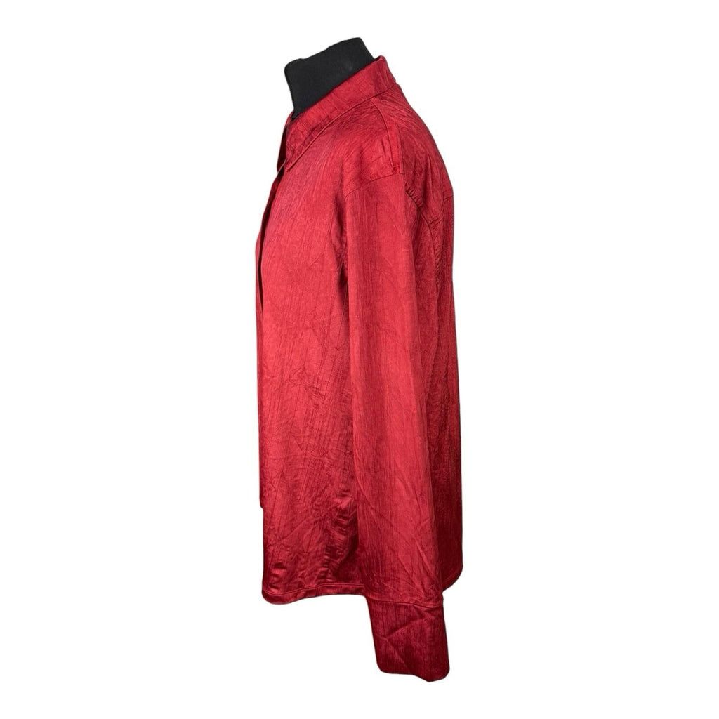 Next Satin Shirt Blouse Women's UK Size 20 Long Sleeve Collared Red