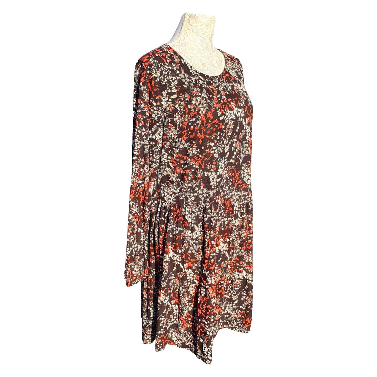 NEXT Floral Print Viscose Dress Women's UK Size Medium M Long Sleeve Slip Jersey