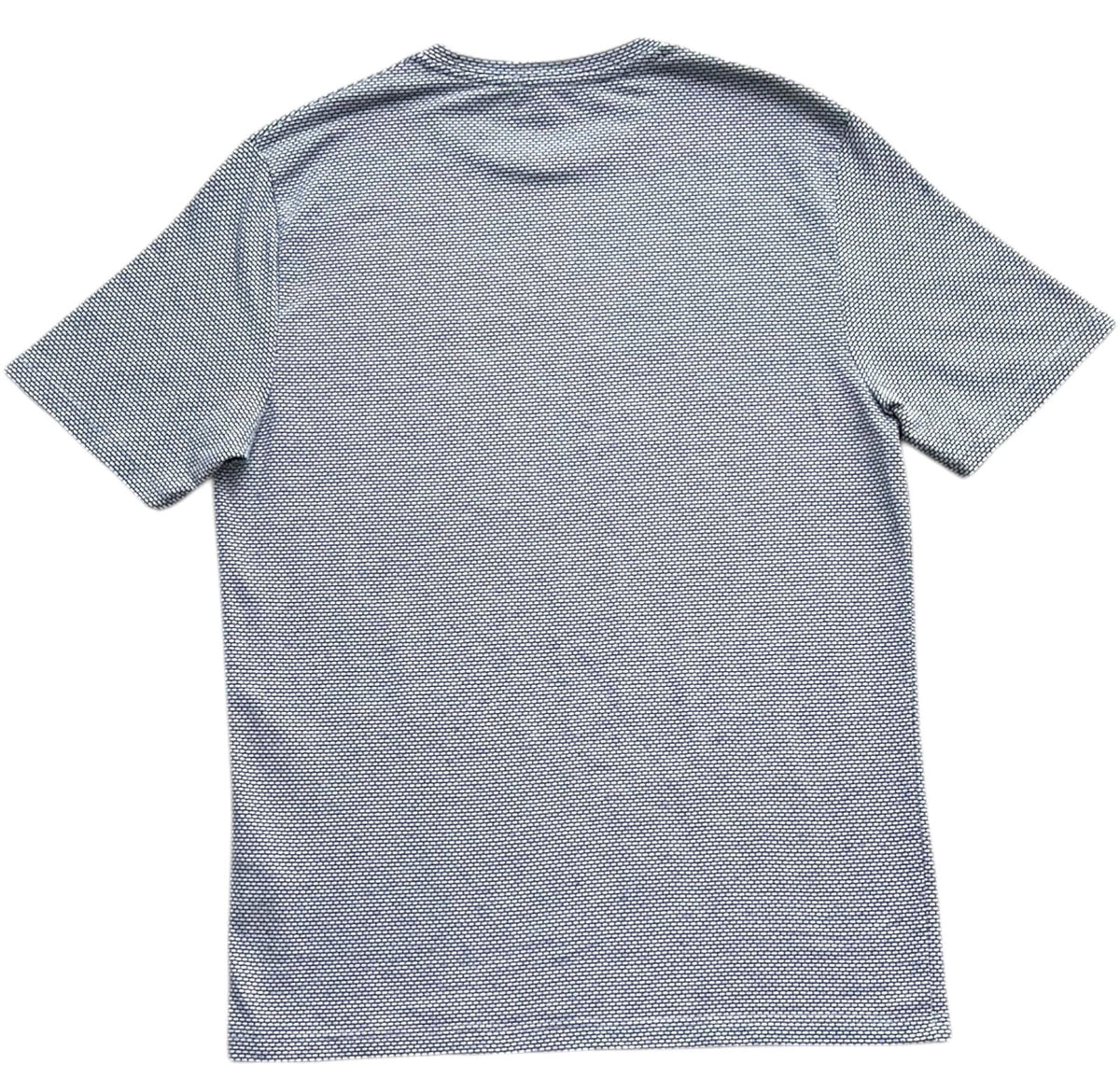 Reiss White Reiss T-Shirt Men's UK Size M White & Blue Geometric Block Print Crew Neck