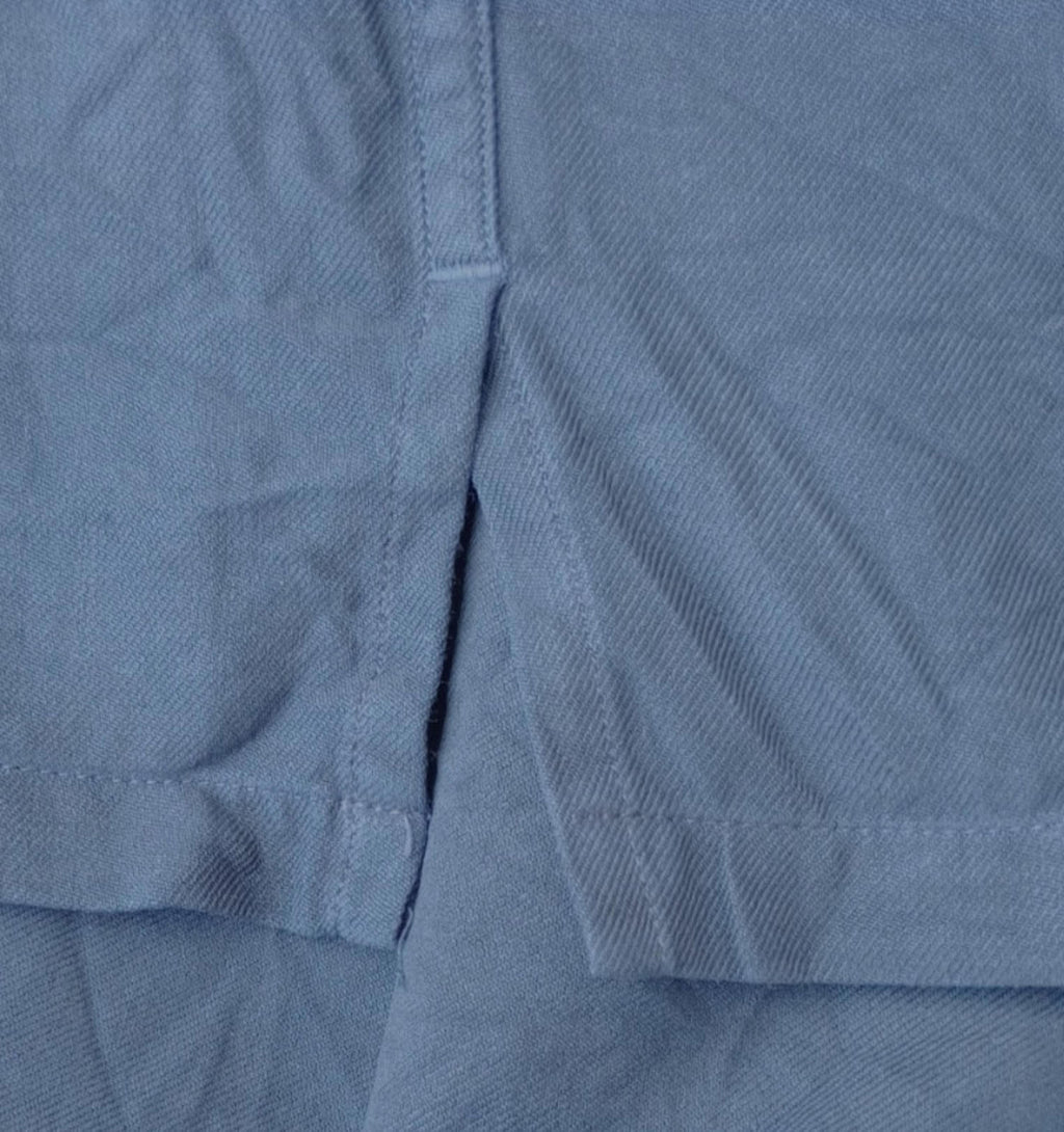 Nautica Shirt Men's UK Size M Blue Short Sleeve Silk Blend Easy Care Embroidered