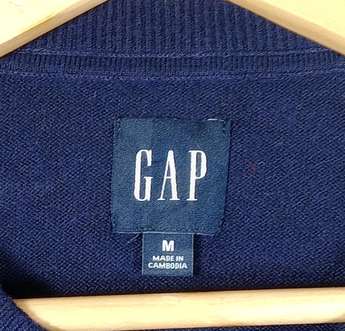 Gap Knit Jumper Men's UK Size M Navy Blue Long Sleeve 100% Cotton Crew Neck Sweater