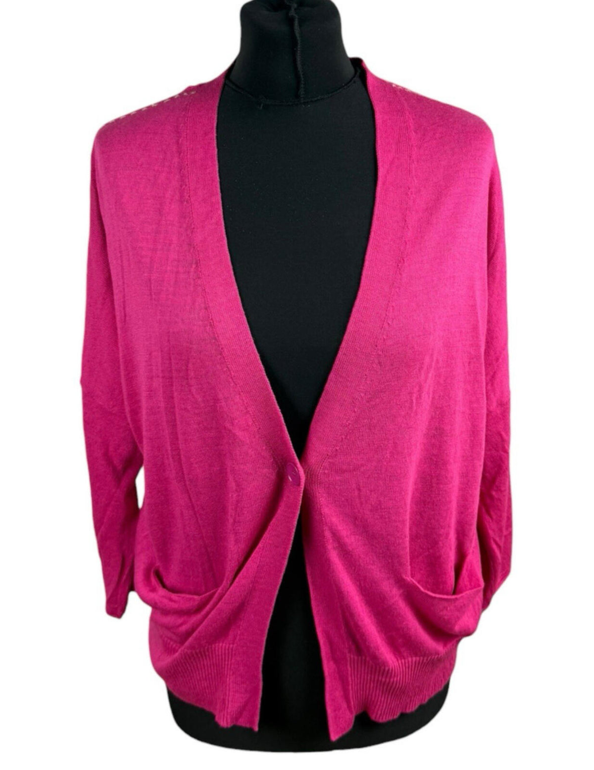 United Colours of Benetton Cardigan Women's UK One Size Lightweight Bright Pink