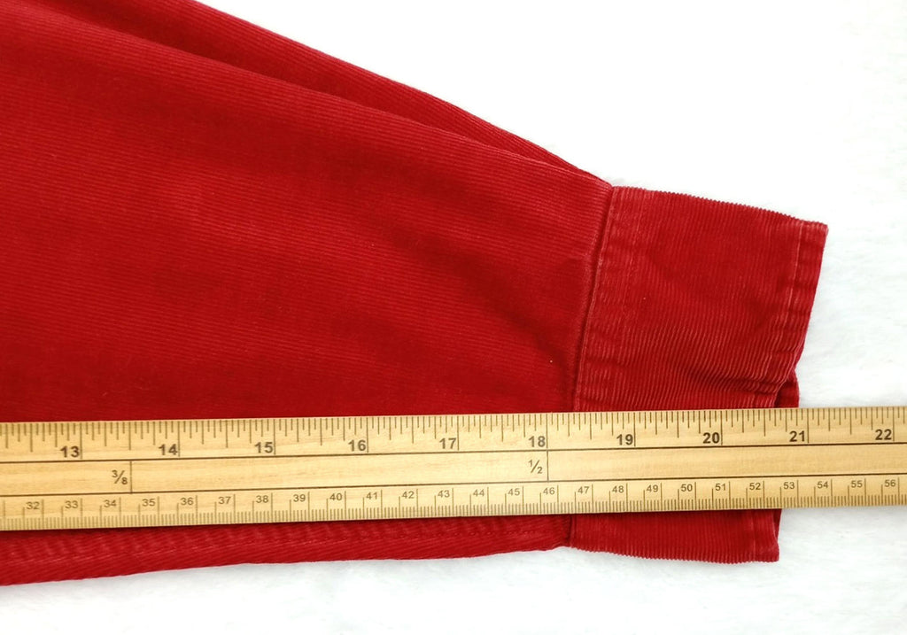 Charter Club Corduroy Shirt Men's UK Size L Red Pocket 100% Cotton Easy Care