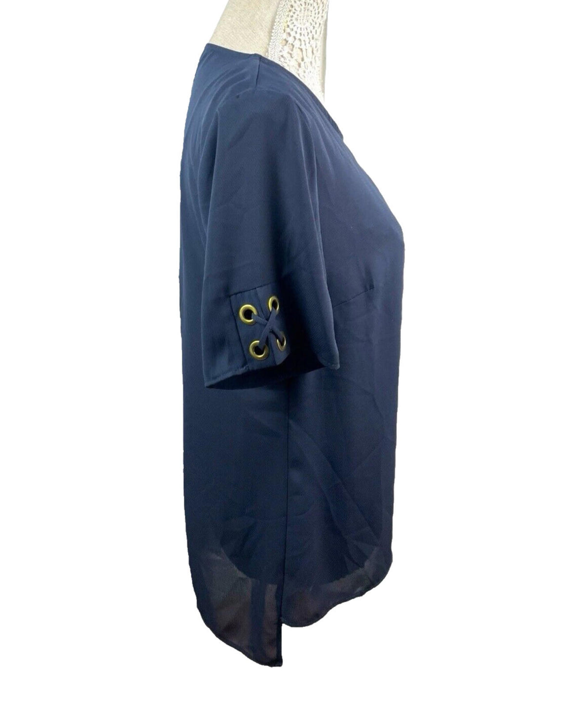 F&F Navy Blue Chiffon Top Nautical Theme Women's UK Size 12