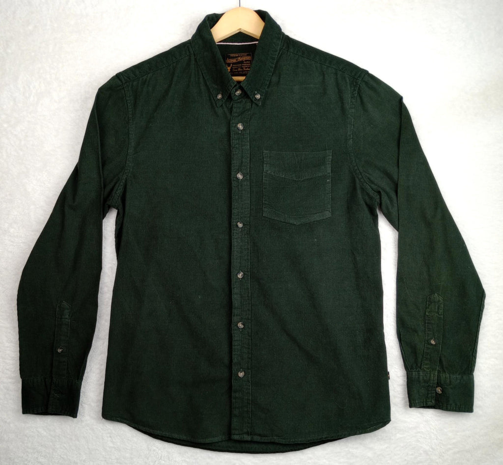 Sunrise Kingdom Corduroy Shirt Men's UK Size S Black Long Sleeve Pocket