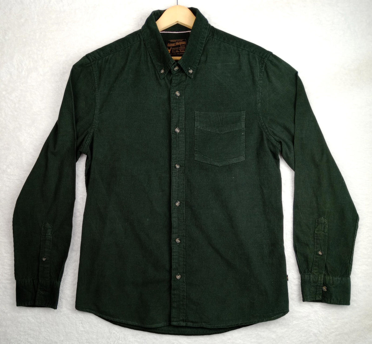 Sunrise Kingdom Corduroy Shirt Men's UK Size S Black Long Sleeve Pocket