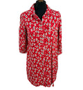 Next Red Next Petite Red Shirt Blouse Animal Print Women's UK Size 12 PETITE