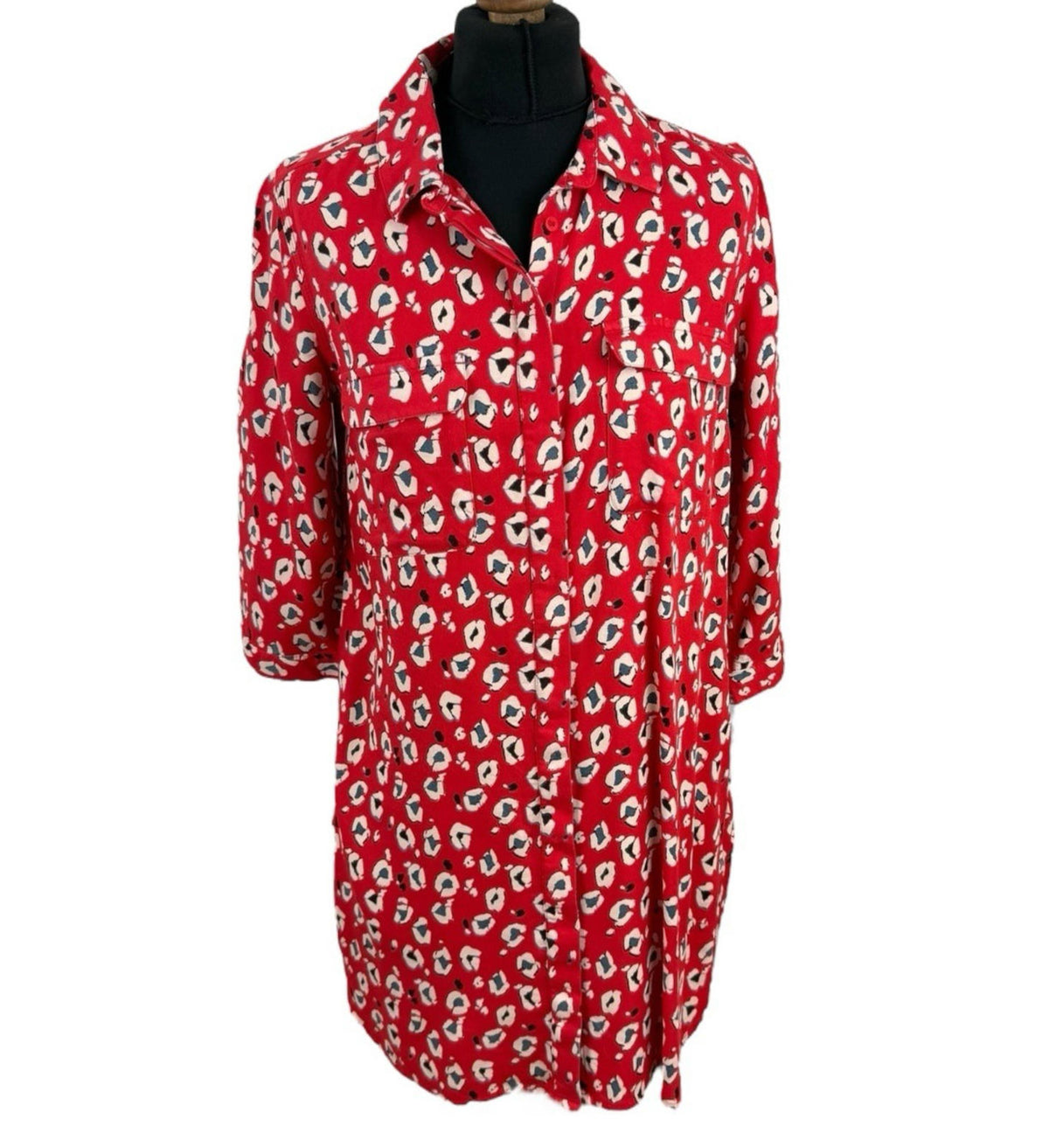 Next Red Next Petite Red Shirt Blouse Animal Print Women's UK Size 12 PETITE