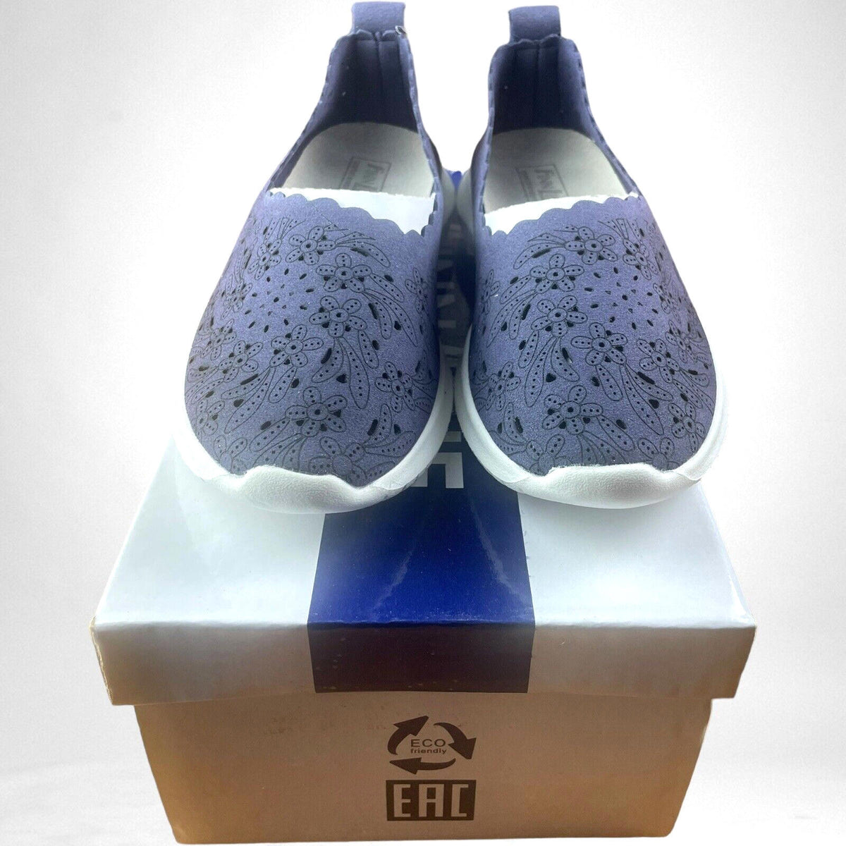 Finnline Navy Blue Slip On Shoes Memory Foam Women's UK Size 4