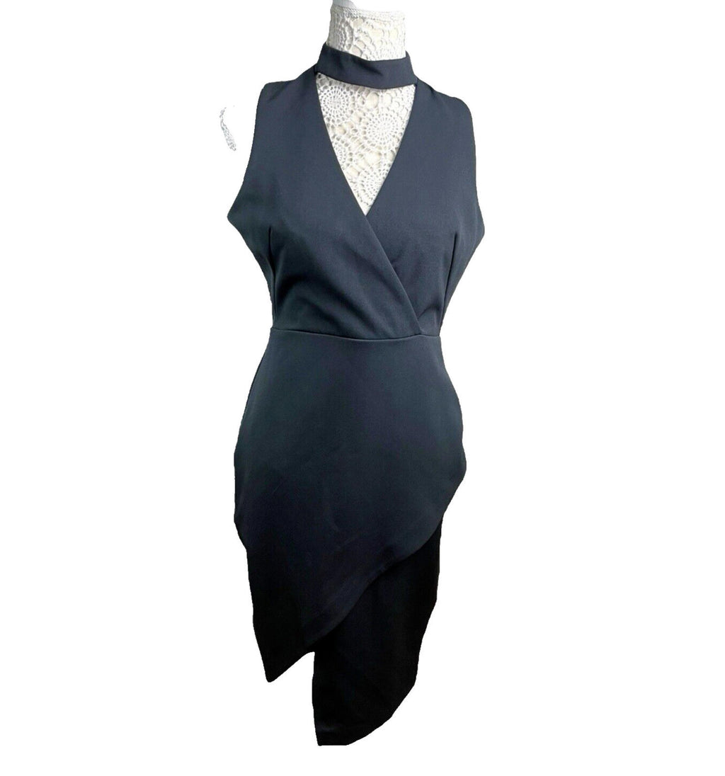 River Island Black Midi Dress Collared Women's UK Size 12