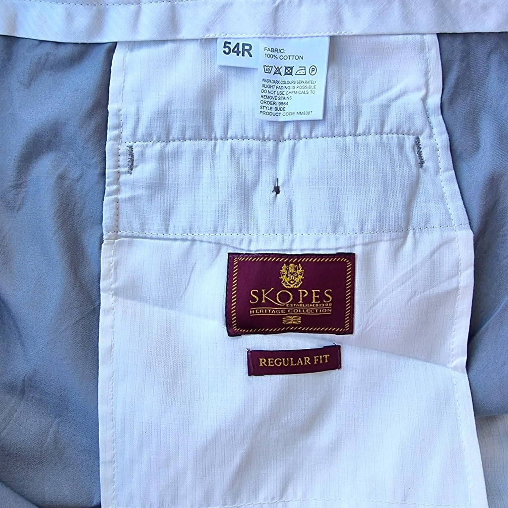 Skopes Chino Shorts Men's UK Size 6XL 54" Waist Grey Pockets 100% Cotton