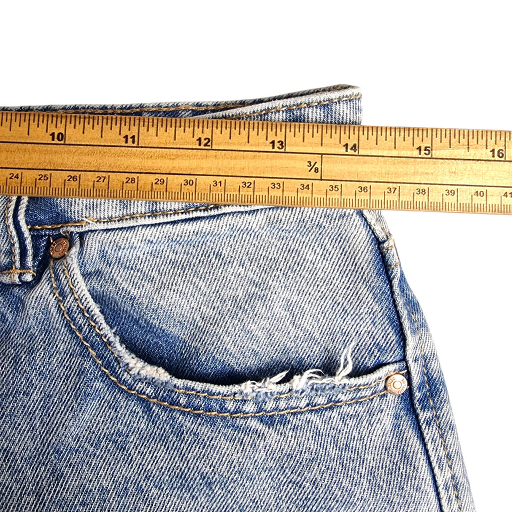 stradivarius Blue Stradivarius Jeans Women's UK Size 8 Straight Fit High Waisted Light Blue Denim