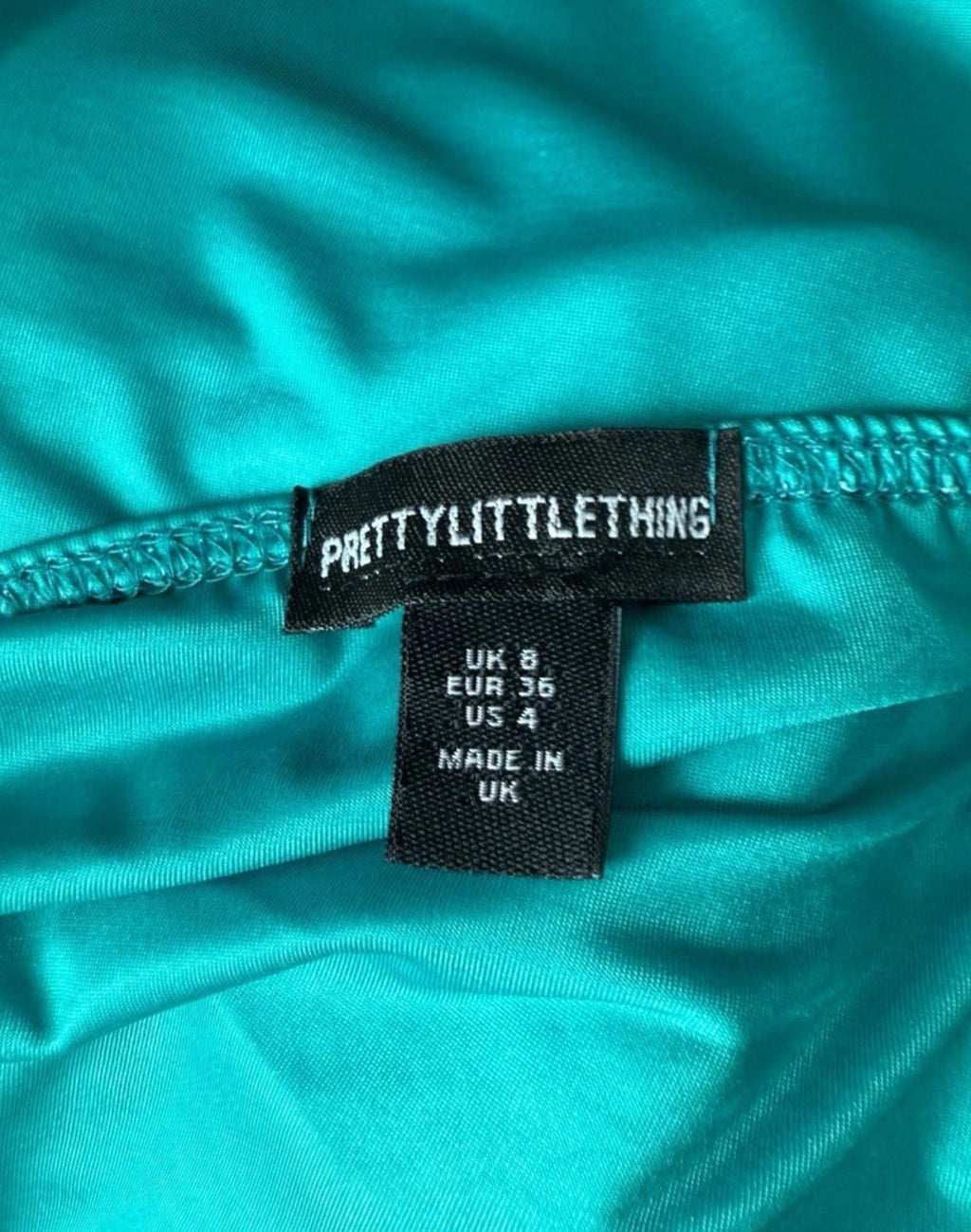 Pretty Little Thing Green Midi Dress Bodycon Halter Neck Women’s UK Size S
