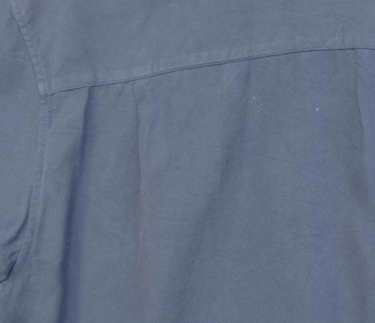 Nautica Shirt Men's UK Size M Blue Short Sleeve Silk Blend Easy Care Embroidered
