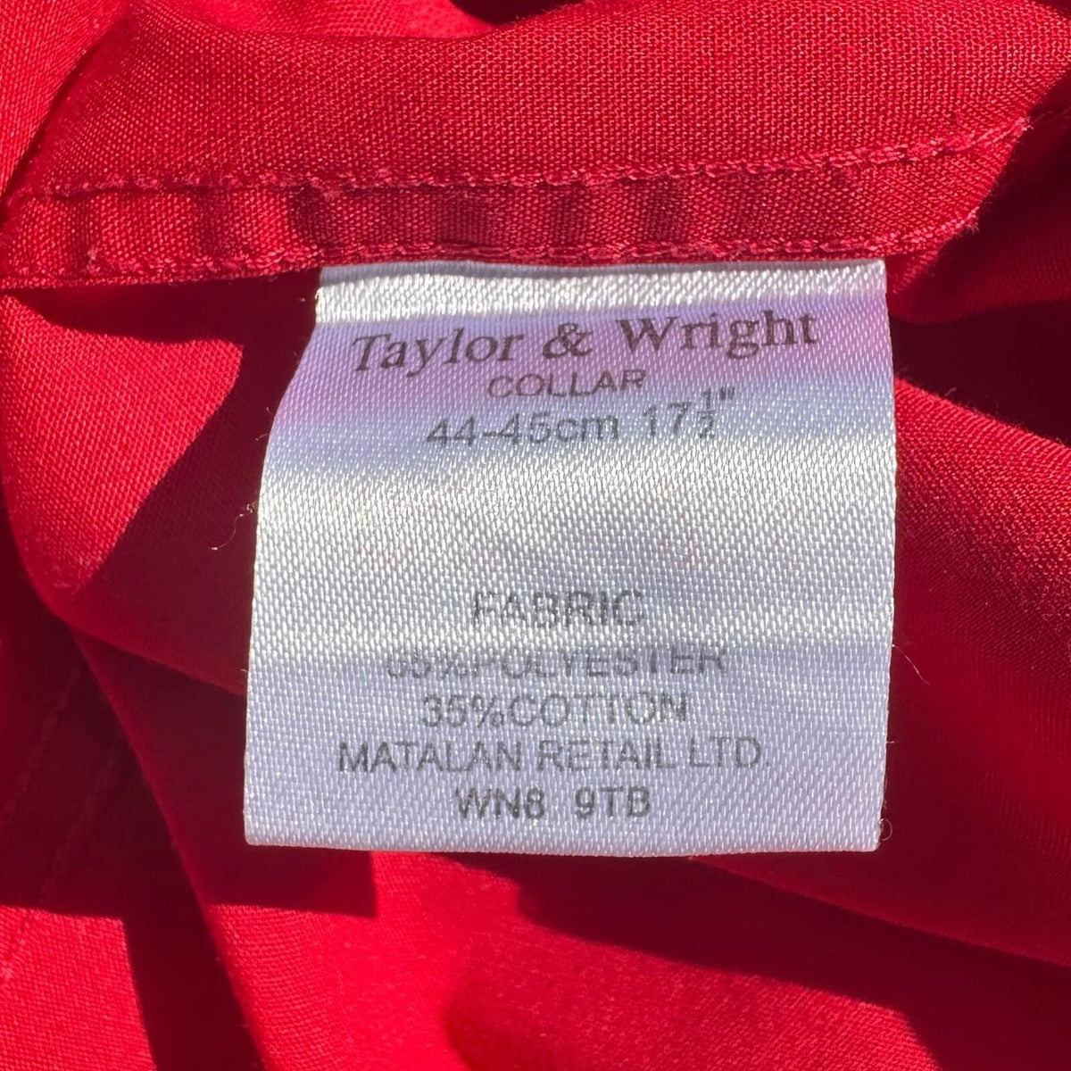 Taylor & Wright Shirt Short Sleeve Red Men's UK Size 2XL Easy Care