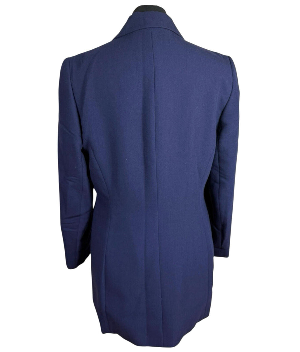 Essentials Blazer Jacket Women's UK Size 12 Mid Length Navy Blue Collared