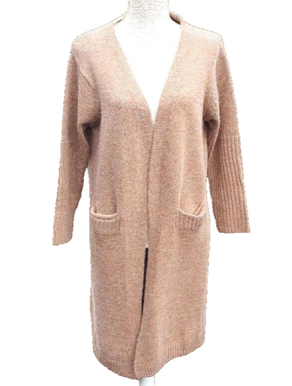 Autumn Winter Open Knit Cardigan Coffee Long Women's UK One Size