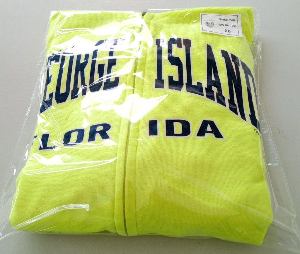 Exist Miami Yellow St George Island Hoodie Men's UK Size S Yellow Jersey Hooded Pockets Zip Front