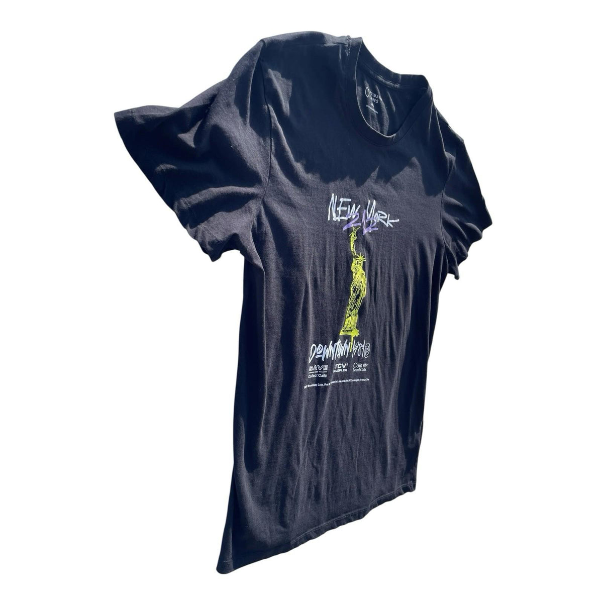 New York 212 Downtown 1981 T-Shirt Men's UK 2XL Black Crew Neck Graphic Print