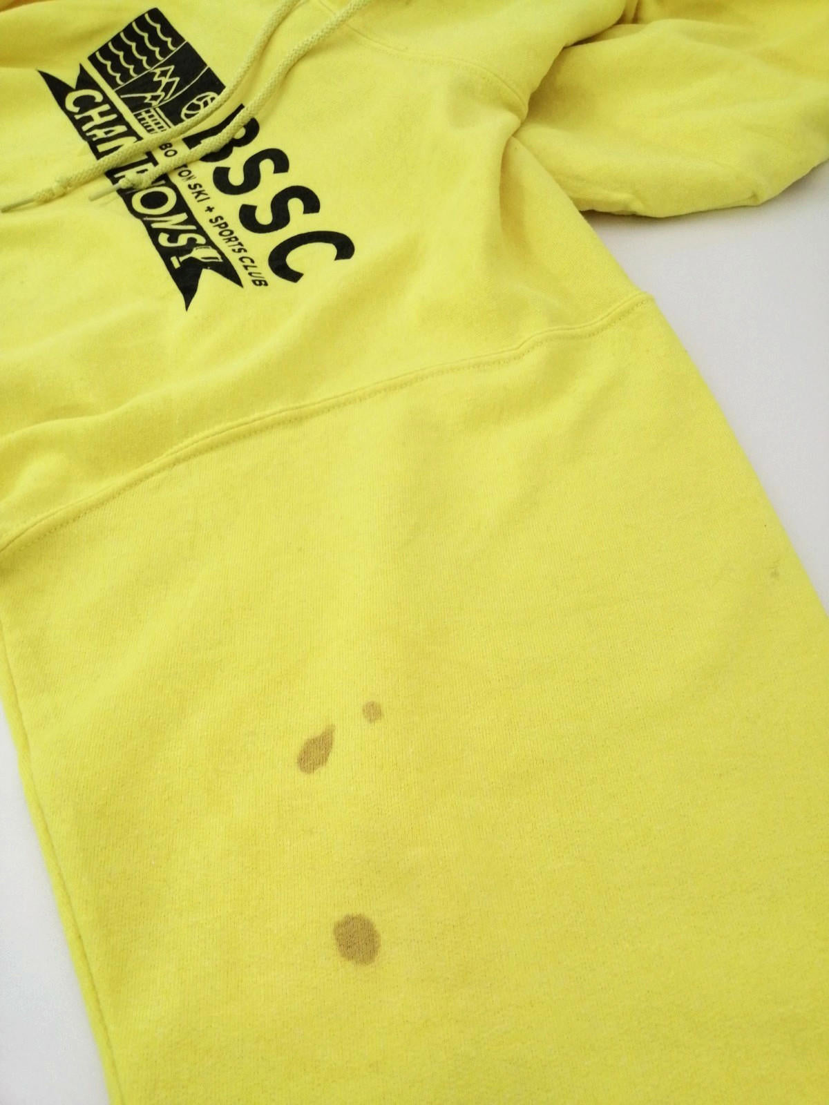 JERZEES Yellow Boston BSSC Champions Hoodie Men's Size M Yellow Jersey Hooded Pockets Sports