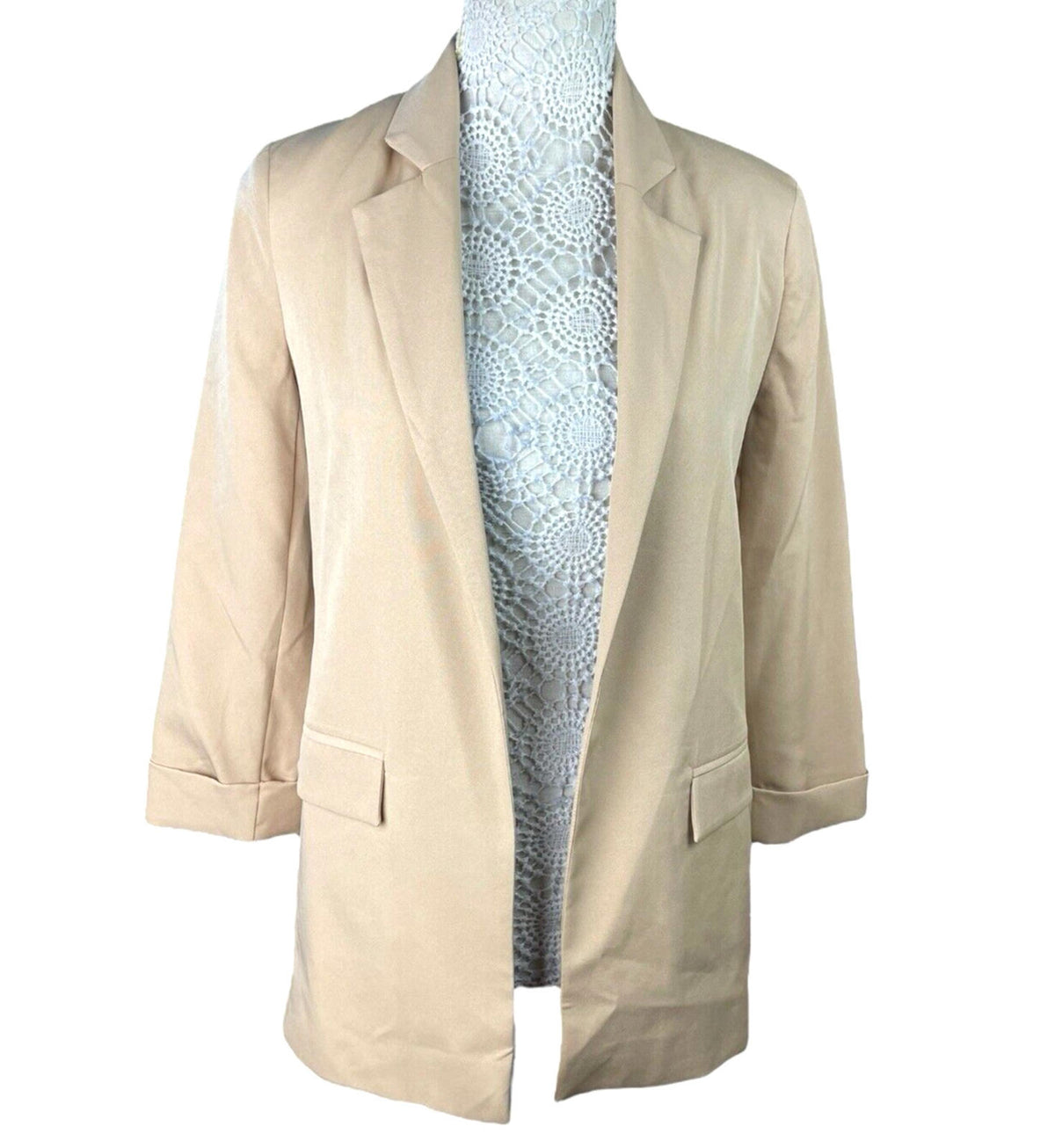 New Look Blazer Jacket Camel Relaxed Fit Shoulder Pads Women's UK Size 6