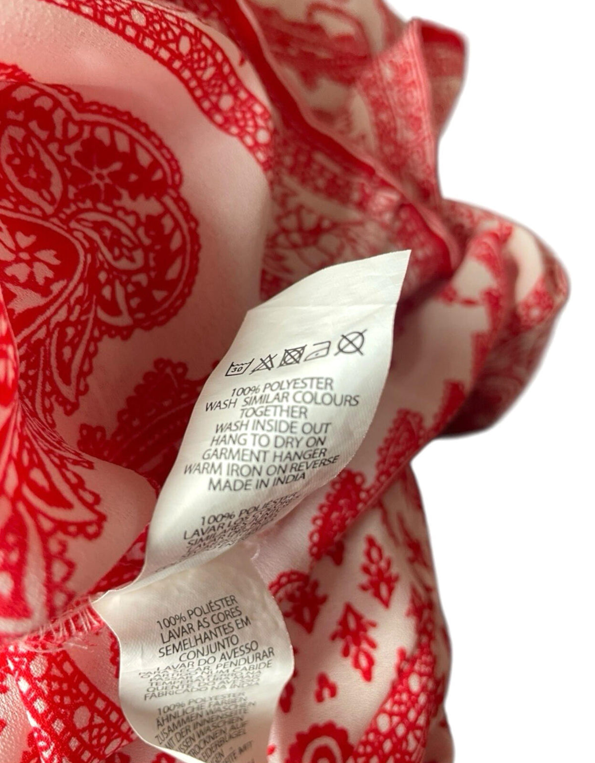 Atmosphere Blouse Off Shoulder Top Women's UK Size 14 Paisley Print White Red