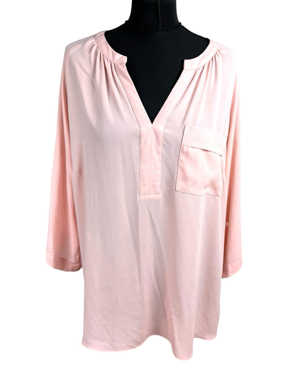 Principles by Ben De Lisi Blouse Top Women's UK Size 16 3/4 Sleeve Pale Pink