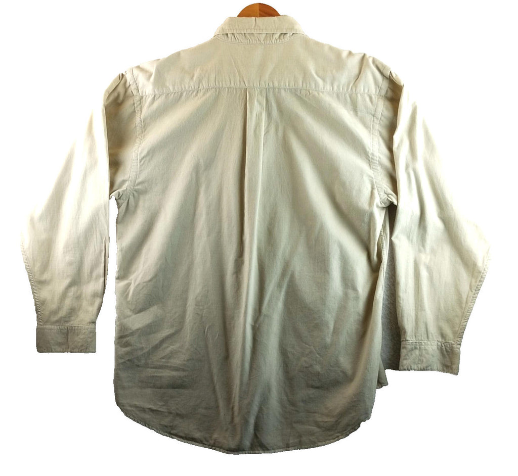 Hathaway Sport Corduroy Shirt Men's UK Size XL Beige Long Sleeve 100% Cotton