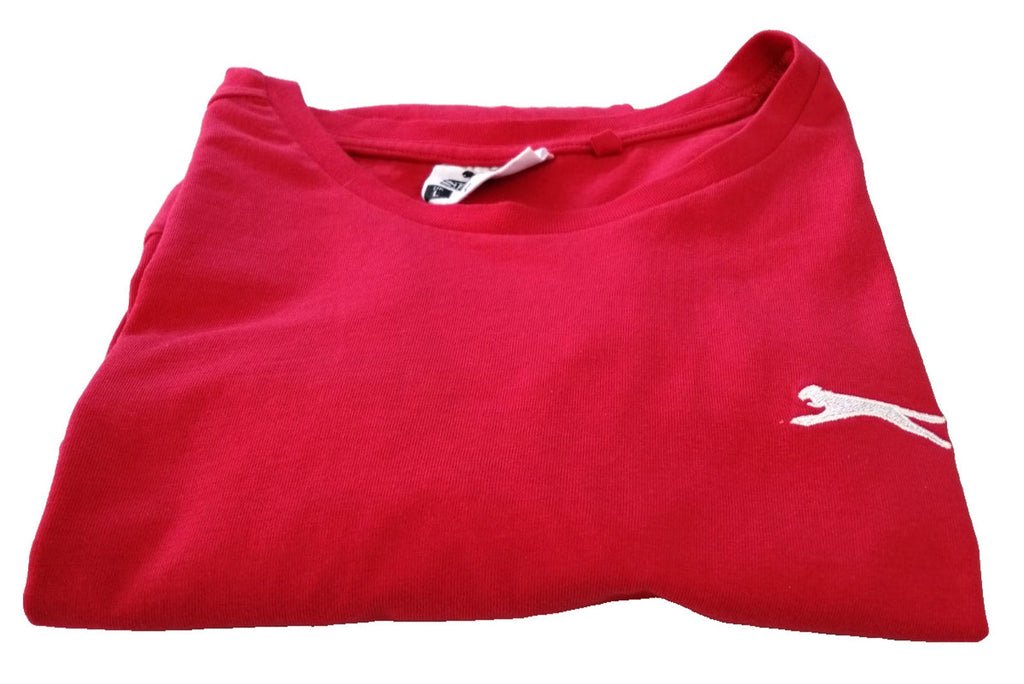 Slazenger T-Shirt Men's UK Size L Red Short Sleeve 100% Cotton Summer