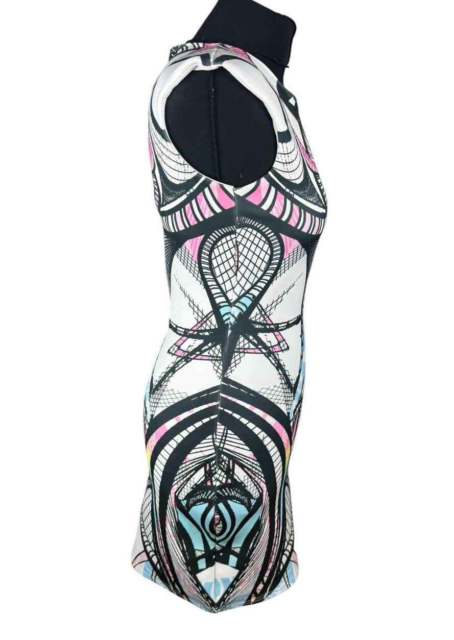 River Island Bodycon Dress Women’s UK Size 10 Knee Length Kaleidoscope Print