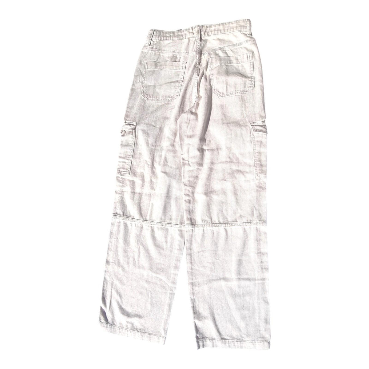 Divided Light Beige Denim Cargo Jeans Women's UK Size XS