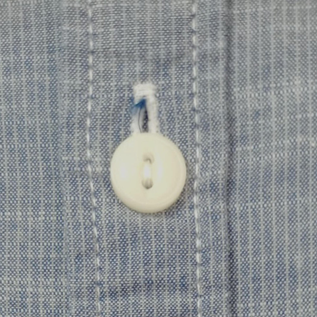 Label Lab Chambray Shirt Men's UK Size Medium Blue Short Sleeve Pocket