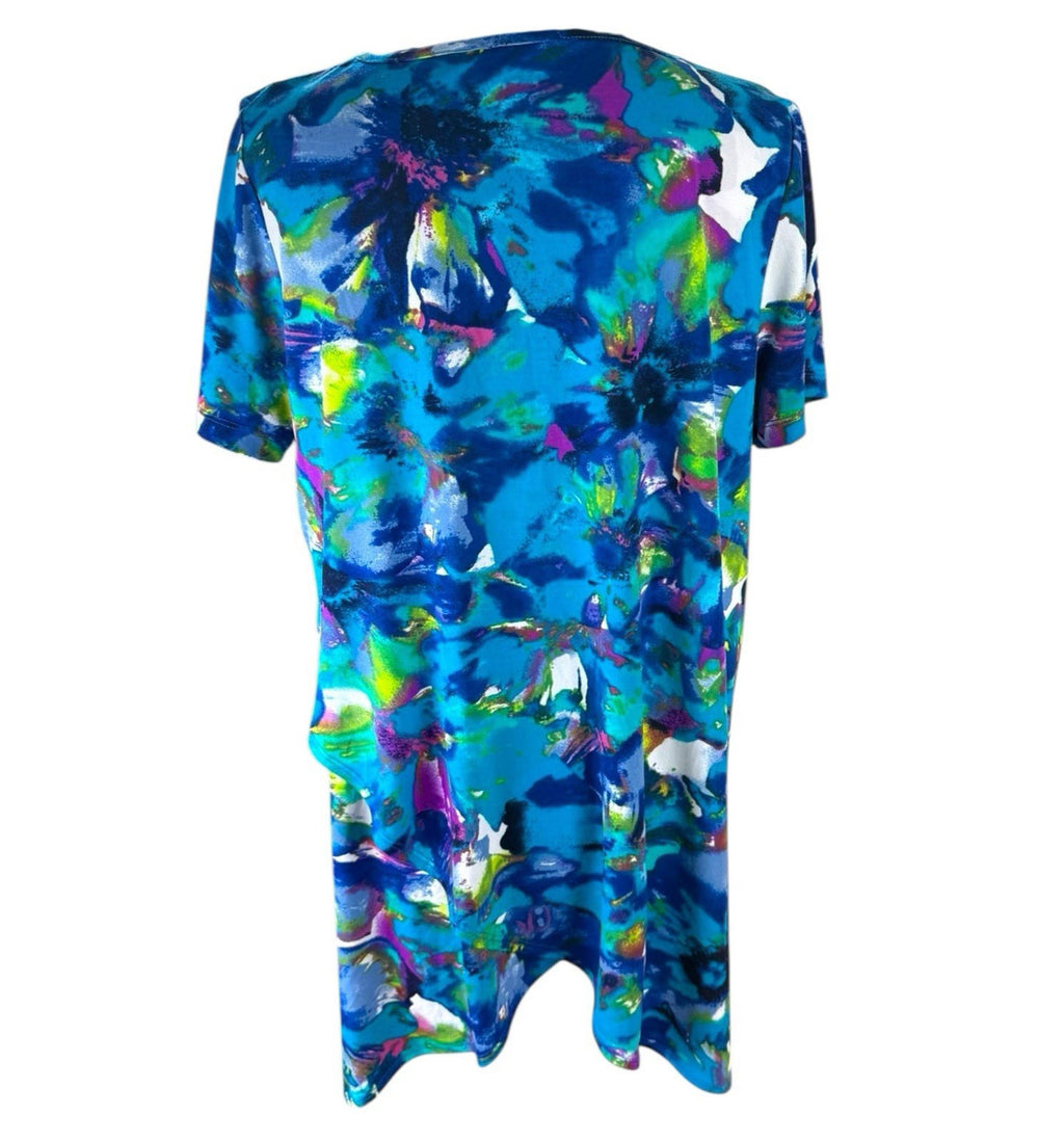 Blue Smock T-Shirt Top Blouse Women's UK Size L Large