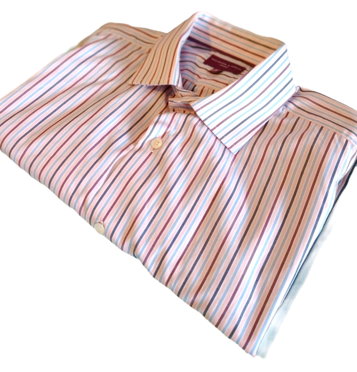 Westwood & Parkes Stripe Shirt Long Sleeve Men's UK Size XL 44" Chest