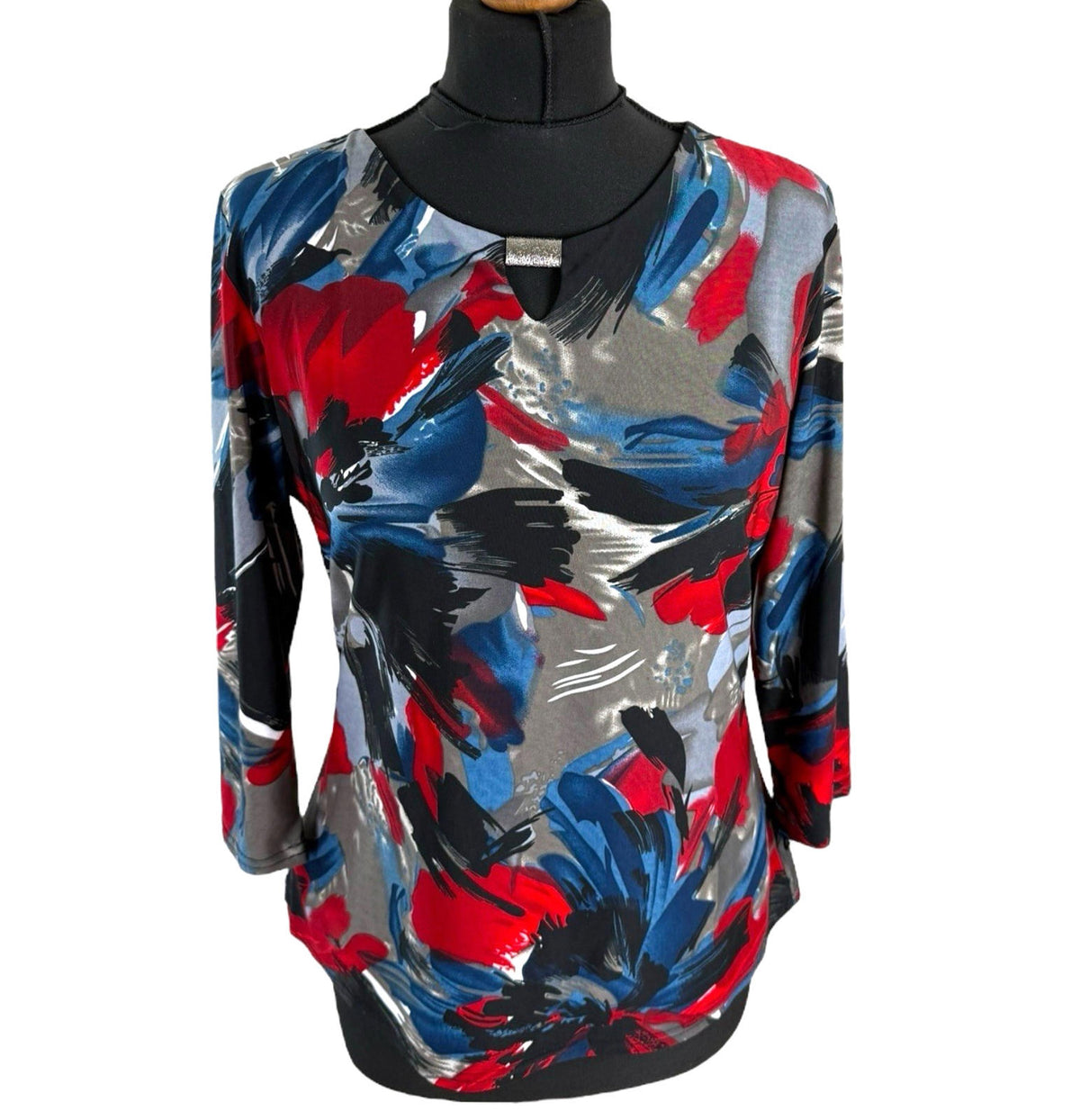 Bassini Multicolour Top Layered  Blouse 3/4 Sleeve Women's UK Size 12
