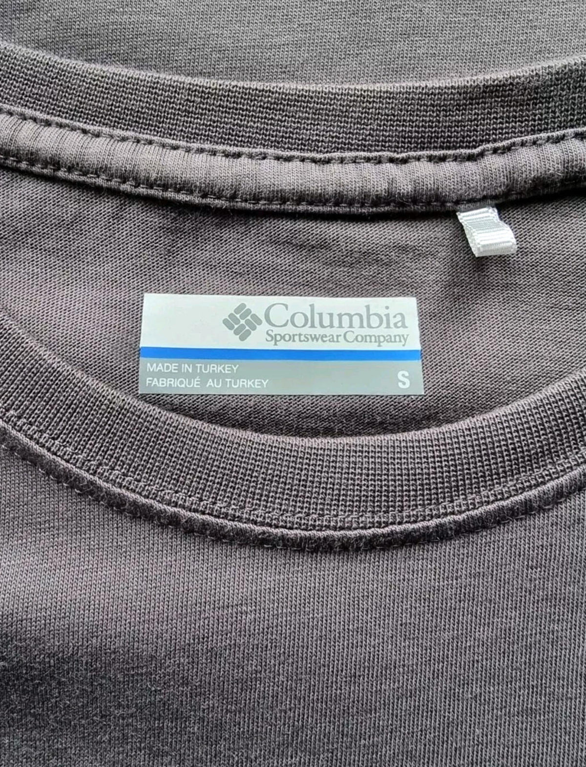 Columbia Gray Columbia T-Shirt Grey Jersey Crew Neck Men's UK Size Small Front Back Print