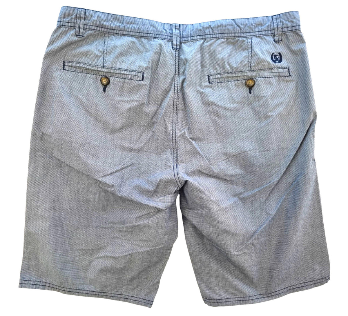 Boston Crew Chino Shorts Blue Check Pockets Men's UK Size 38" Waist