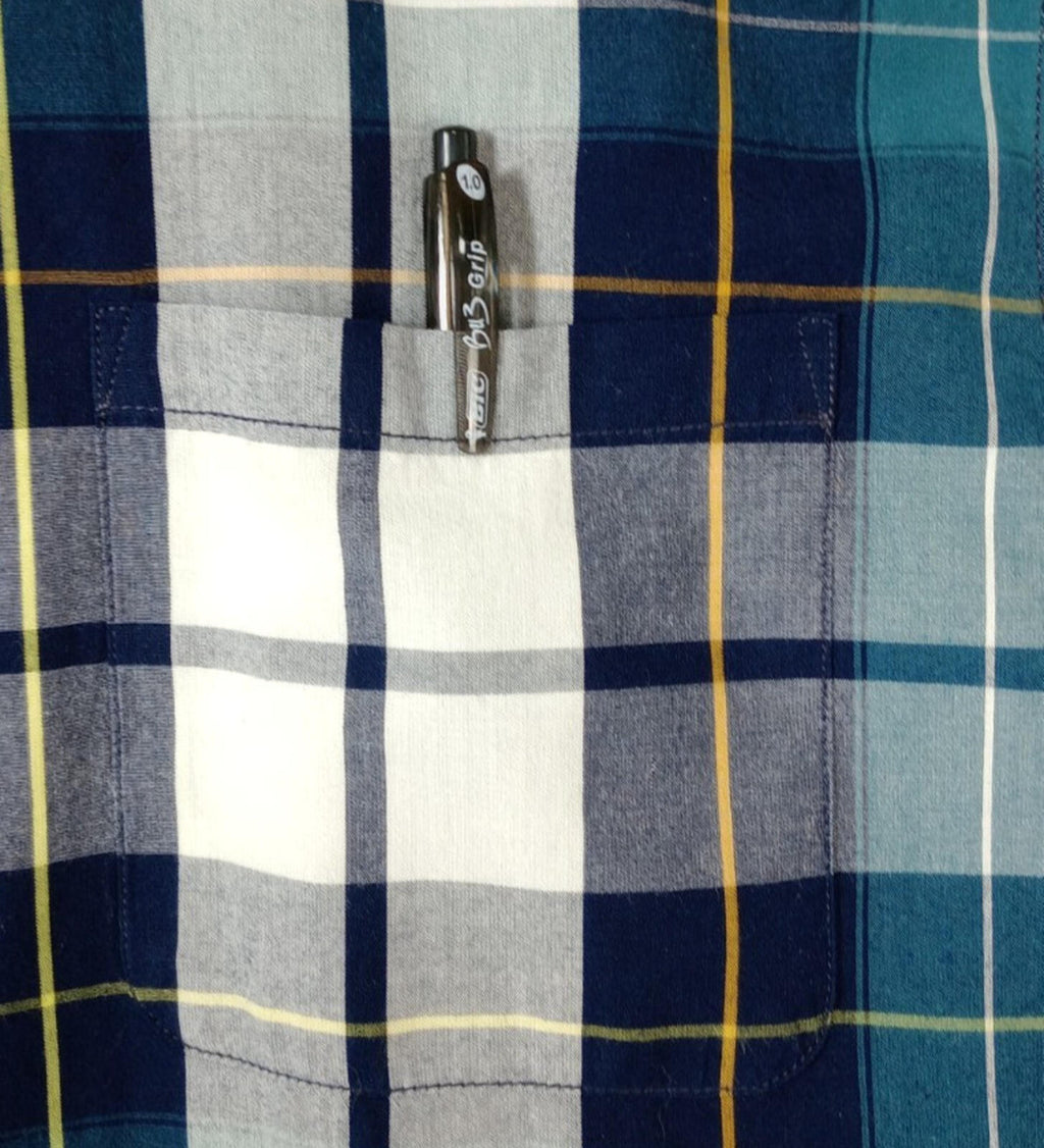 Tu Man Shirt Men's UK Size XL Check Short Sleeve 100% Cotton Pocket