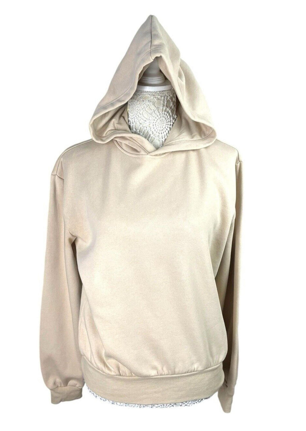 Divided Beige Basic Jersey Hoodie Relaxed Fit Women's UK Size XS