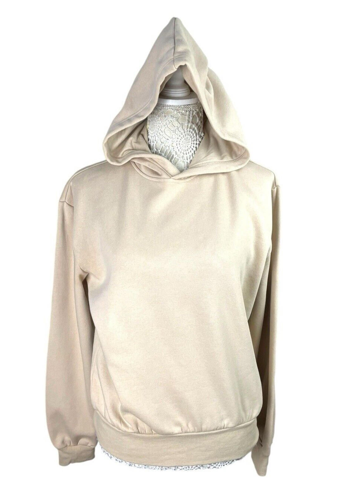 Divided Beige Basic Jersey Hoodie Relaxed Fit Women's UK Size XS