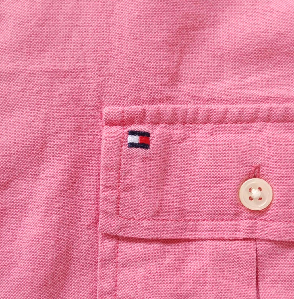 Tommy Hilfiger Shirt Men's UK Size S Pink Long Sleeve Pockets 100% Cotton