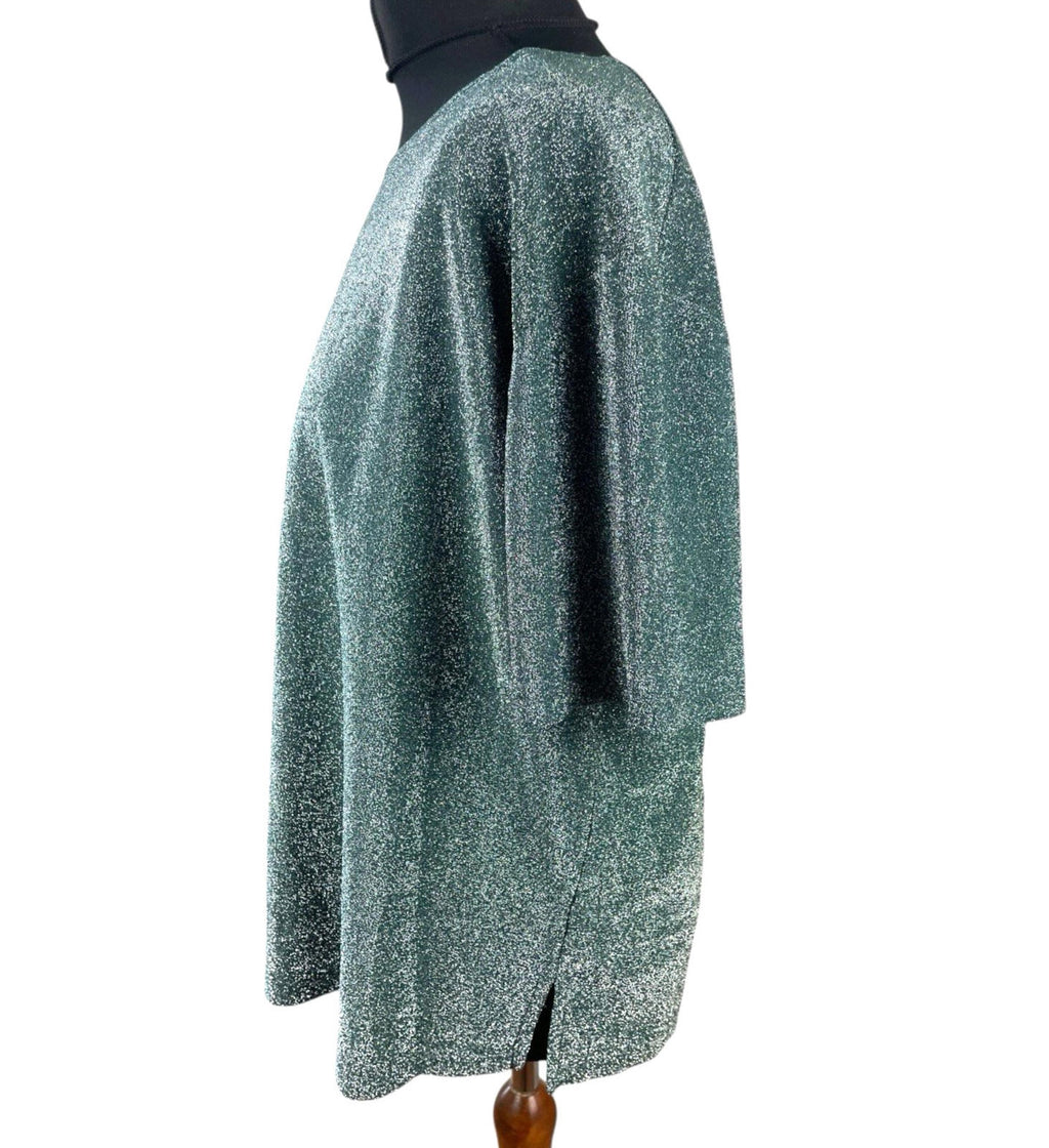 Belle Surprise Green Glitter T-shirt Sparkle Relaxed Fit Women’s UK Size M